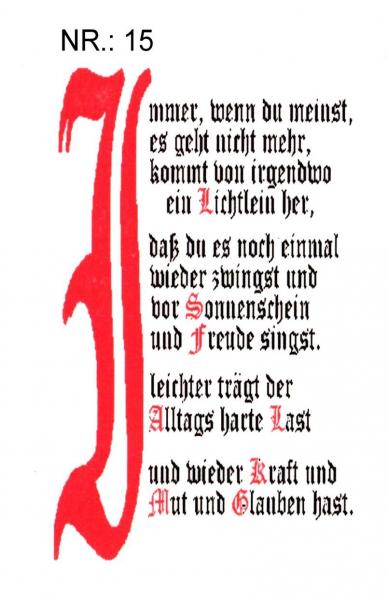 Spruchkerze Nr. 15